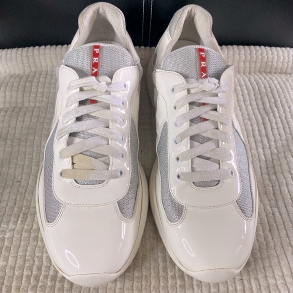 Men’s Prada Sneakers White Grey Size 10 - Picture 3 of 12
